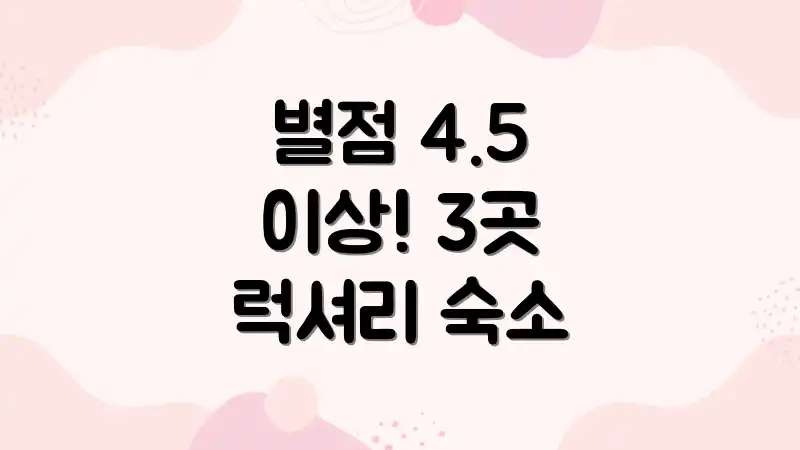 별점 4.5 이상! 3곳 럭셔리 숙소