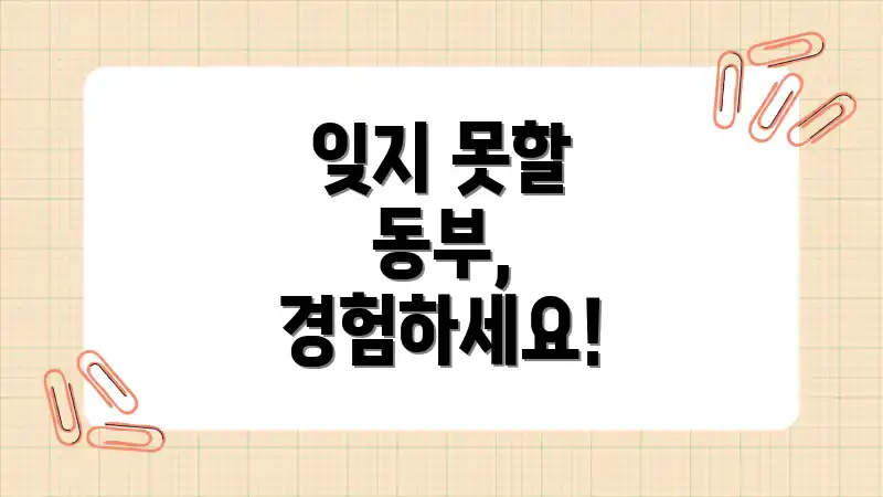 잊지 못할 동부, 경험하세요!