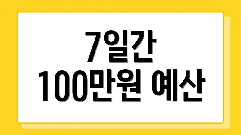 7일간 100만원 예산