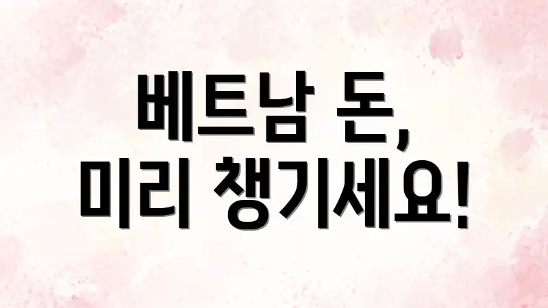 베트남 돈, 미리 챙기세요!