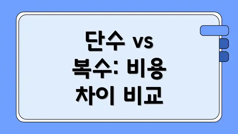 단수 vs 복수: 비용 차이 비교