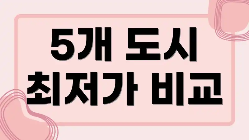 5개 도시 최저가 비교