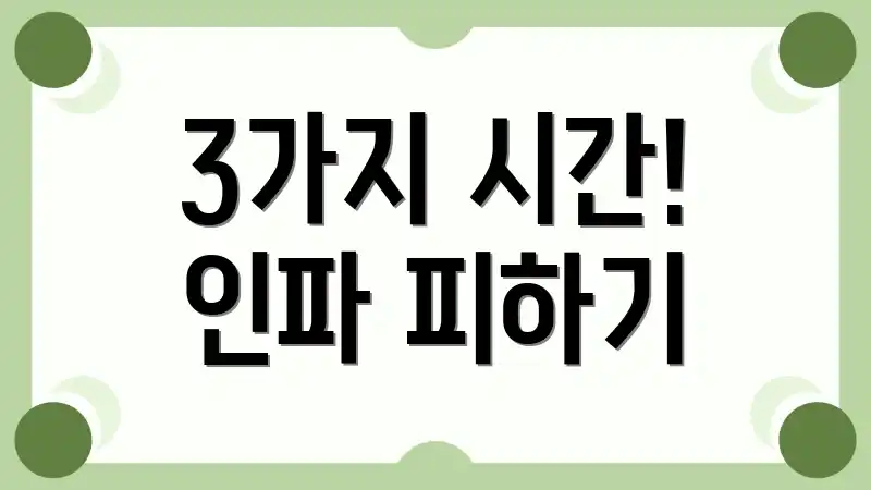 3가지 시간! 인파 피하기