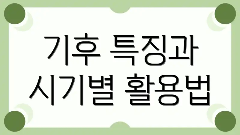 기후 특징과 시기별 활용법