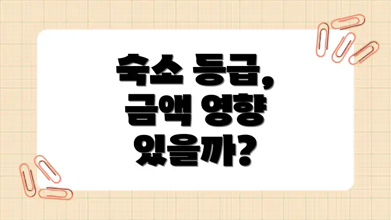 숙소 등급, 금액 영향 있을까?