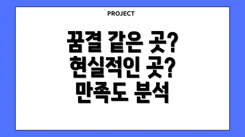 꿈결 같은 곳? 현실적인 곳? 만족도 분석