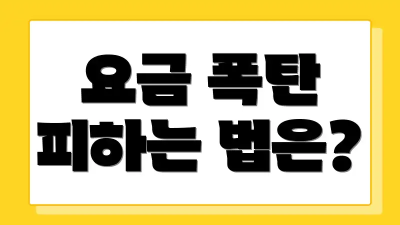 요금 폭탄 피하는 법은?