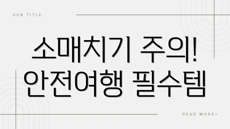 소매치기 주의! 안전여행 필수템