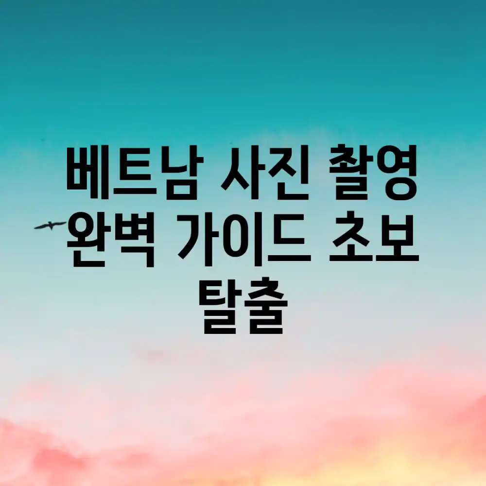 베트남 사진 촬영 완벽 가이드: 초보 탈출!