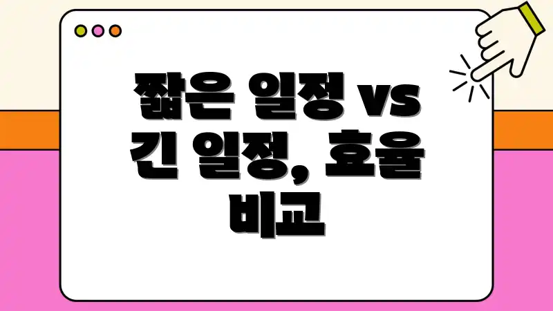 짧은 일정 vs 긴 일정, 효율 비교