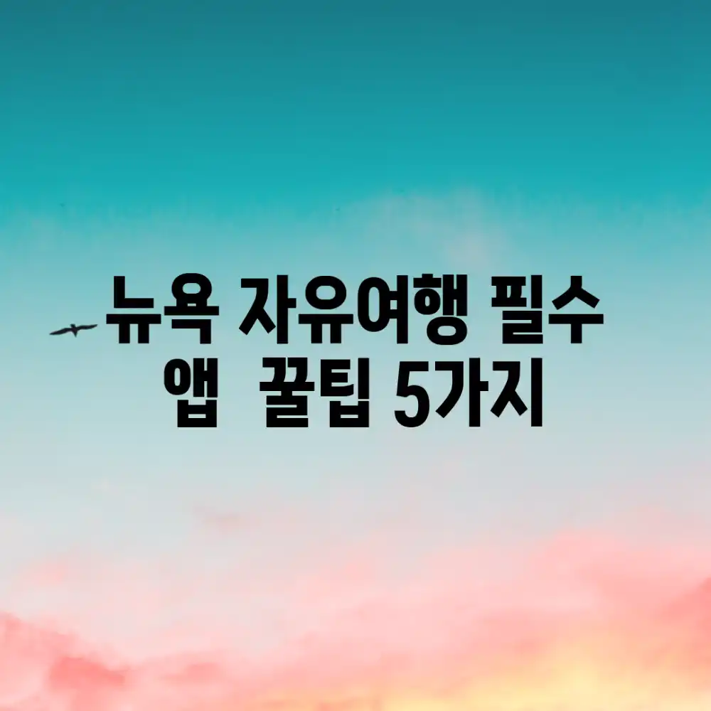 뉴욕 자유여행 필수 앱 & 꿀팁 5가지