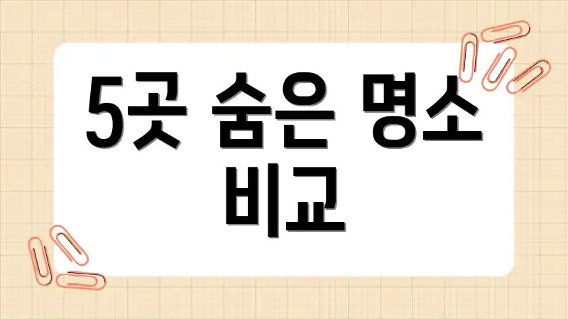 5곳 숨은 명소 비교