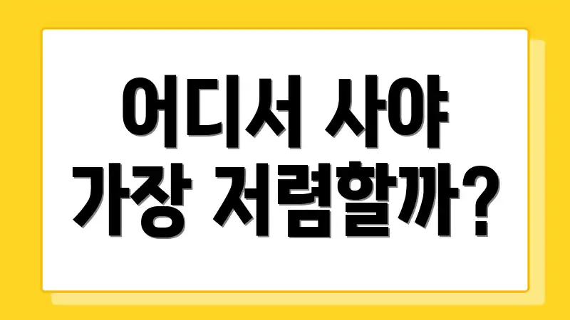 어디서 사야 가장 저렴할까?
