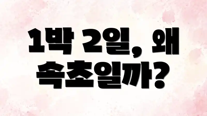 1박 2일, 왜 속초일까?