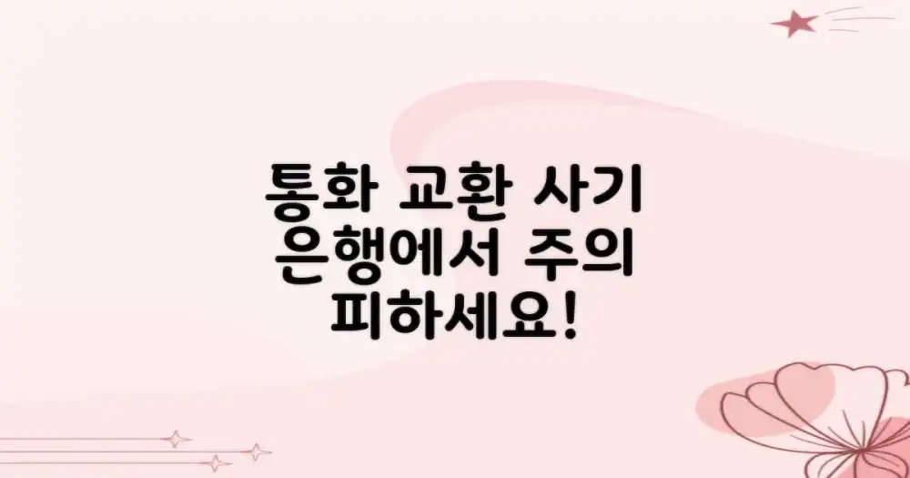 통화 교환 사기, 은행에서 피하세요