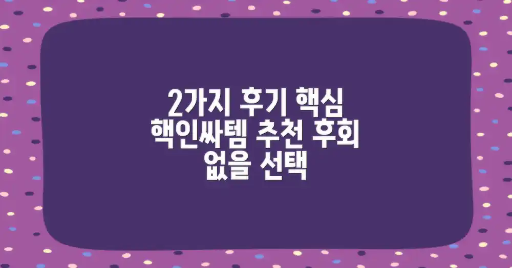 2가지 후기 요약